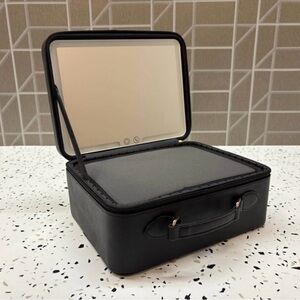 Black Makeup Case with LED Mirror